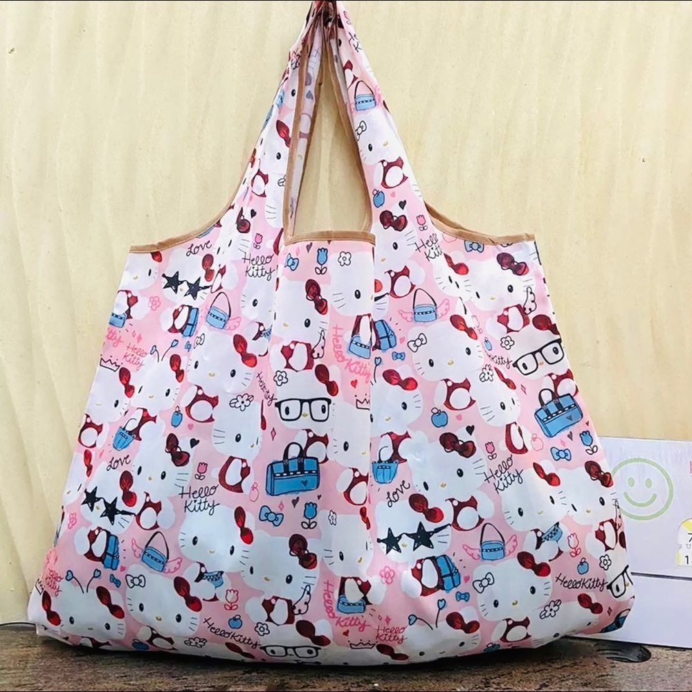Kitty Nerd Pink Reusable Tote Bag XL - Picture 1 of 1